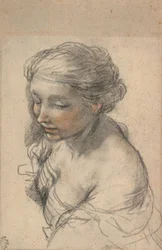 Byst av en ung kvinna vände till vänster, 1637